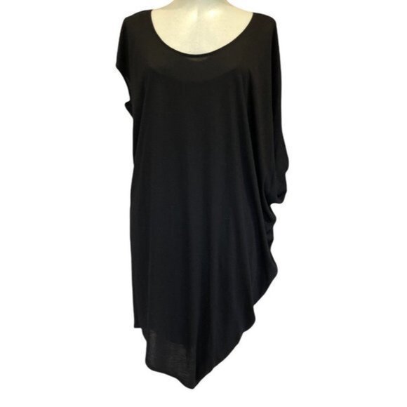 HELMUT Lang Women black long asymmetric top dress size one - Picture 2 of 11